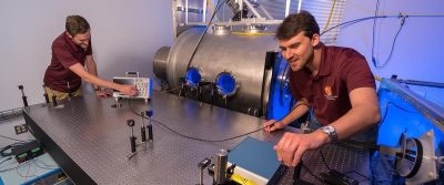 Student researchers engage in fundamental and applied plasma physics experiments using AOE?s state-of-the-art facilities, including the plasma vacuum chamber.