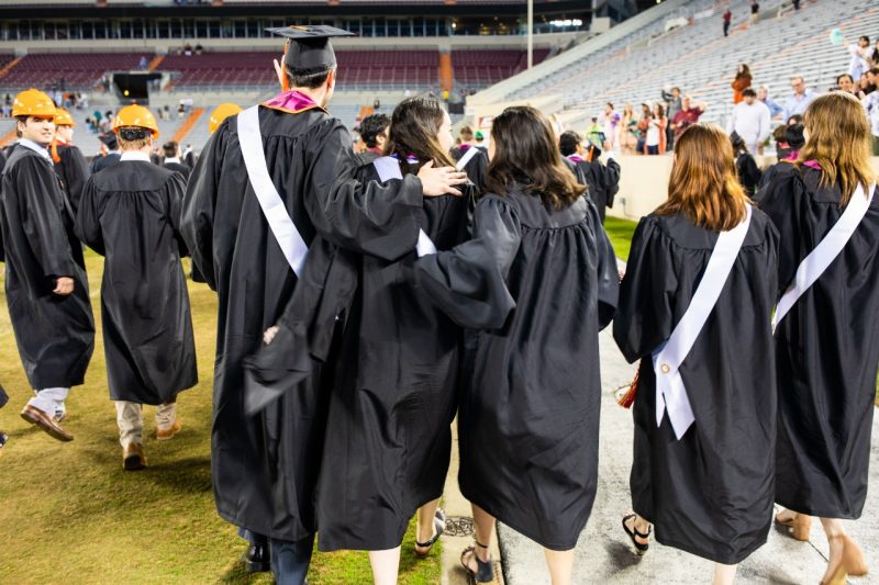 group of graduates at commencement