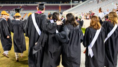 group of graduates at commencement