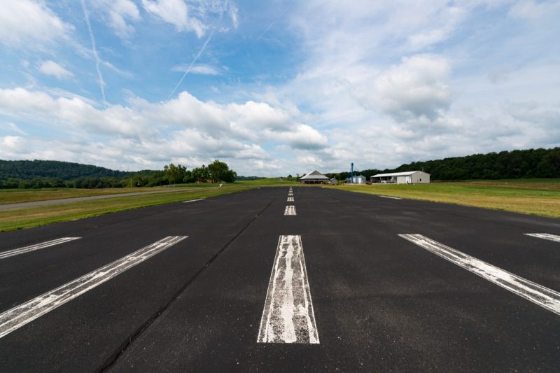 The KEAS Lab viewed from the end of the 300 ft x 70 ft paved runway.