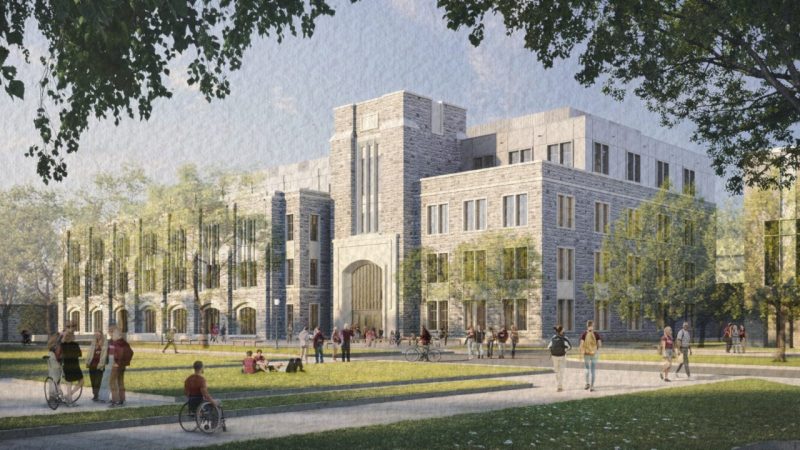 A rendering of Mitchell Hall from the west. Illustration by Virginia Tech Capital Construction.