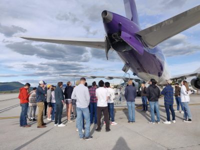 Outside of the cockpit, the students focused on major systems like the auxiliary power unit (APU), landing gear, and actuators for the flight controls. While the students understood the theory and intent of the systems, the reality of touching them solidified their classroom experiences.