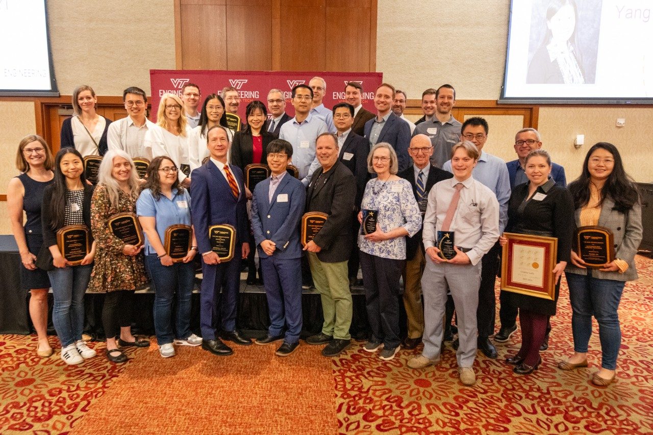 Kevin G. Wang and Joseph Schetz were recognized at the annual awards, sponsored by the College of Engineering.