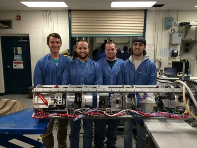 McCarthy as an undergraduate with his RockSat-X team 