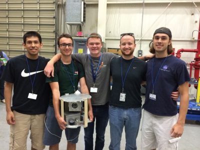 McCarthy as an undergraduate with his RockSat-X team 